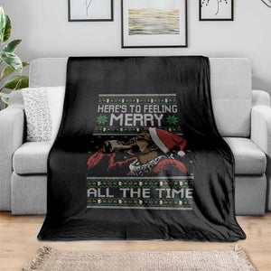 Here To Feeling Merry All The Time Christmas Throw Blanket Funny Xmas Comedy Movie TS11 Print Your Wear