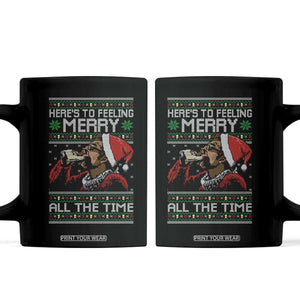 Here To Feeling Merry All The Time Christmas Coffee Mug Funny Xmas Comedy Movie TS11 Black Print Your Wear