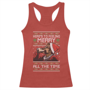 Here To Feeling Merry All The Time Christmas Racerback Tank Top Funny Xmas Comedy Movie TS11 Red Print Your Wear