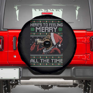 Here To Feeling Merry All The Time Christmas Spare Tire Cover Funny Xmas Comedy Movie TS11 Black Print Your Wear