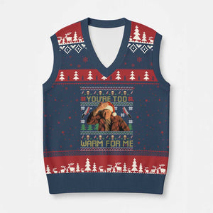 Ed Gein Xmas V-Neck Knit Sweater Vest Funny You Are Too Warm For Me Xmas Serial Killer TS11 Navy Red Print Your Wear