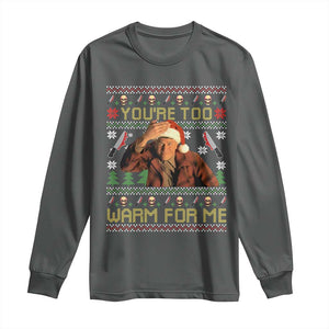 Ed Gein Christmas Long Sleeve Shirt Funny You Are Too Warm For Me Xmas Serial Killer TS11 Dark Heather Print Your Wear