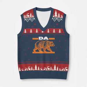 Bear Lover V-Neck Knit Sweater Vest Funny Wildlife Orange Bear Walking TS11 Navy Red Print Your Wear