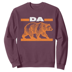 Bear Lover Sweatshirt Funny Wildlife Orange Bear Walking TS11 Maroon Print Your Wear
