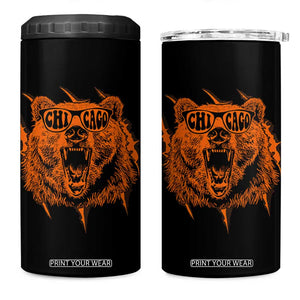 Wildlife Grizzly Bear Chicago Lover 4 in 1 Can Cooler Tumbler TS11 One Size: 16 oz Black Print Your Wear