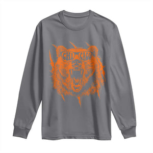 Wildlife Grizzly Bear Chicago Lover Long Sleeve Shirt TS11 Charcoal Print Your Wear