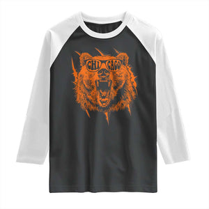 Wildlife Grizzly Bear Chicago Lover Raglan Shirt TS11 Black White Print Your Wear
