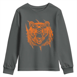 Wildlife Grizzly Bear Chicago Lover Youth Sweatshirt TS11 Dark Heather Print Your Wear