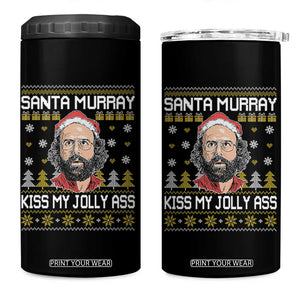 Funny Stranger Murray Christmas 4 in 1 Can Cooler Tumbler Santa Murray Kiss My Jolly Ass TS11 One Size: 16 oz Black Print Your Wear