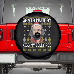 Funny Stranger Murray Christmas Spare Tire Cover Santa Murray Kiss My Jolly Ass TS11 Black Print Your Wear