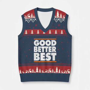 Good Better Best V-Neck Knit Sweater Vest CFB Motivation Game Day TS11 Navy Red Print Your Wear