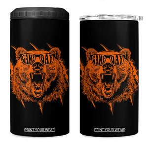 Funny Grizzly Bear Sport Fan Game Day 4 in 1 Can Cooler Tumbler TS11 One Size: 16 oz Black Print Your Wear