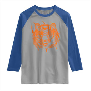Funny Grizzly Bear Sport Fan Game Day Raglan Shirt TS11 Sport Gray Royal Print Your Wear