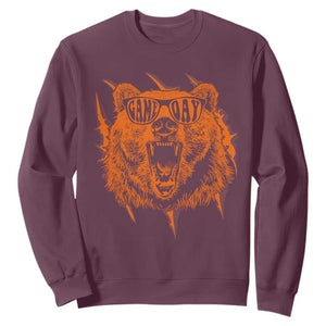 Funny Grizzly Bear Sport Fan Game Day Sweatshirt TS11 Maroon Print Your Wear