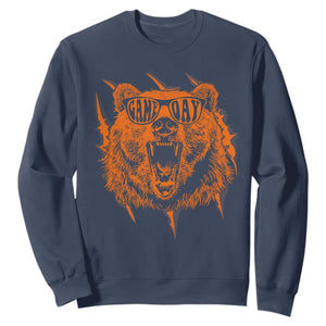 Funny Grizzly Bear Sport Fan Game Day Sweatshirt TS11 Navy Print Your Wear