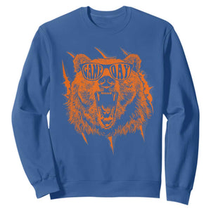 Funny Grizzly Bear Sport Fan Game Day Sweatshirt TS11 Royal Blue Print Your Wear