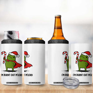 Funny Christmas Frog Knight 4 in 1 Can Cooler Tumbler I Am Burnt Out M Lord Medieval Meme Candy Cane TS11 Print Your Wear