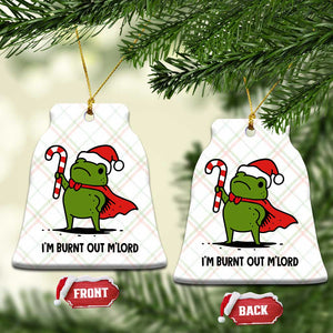 Funny Christmas Frog Knight Ceramic Ornament I Am Burnt Out M Lord Medieval Meme Candy Cane TS11 Print Your Wear