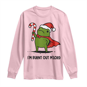 Funny Christmas Frog Knight Long Sleeve Shirt I Am Burnt Out M Lord Medieval Meme Candy Cane TS11 Light Pink Print Your Wear