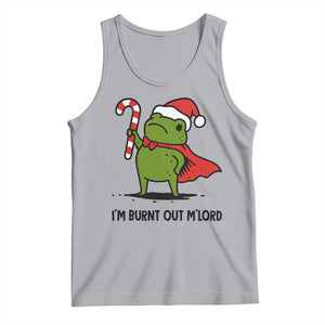 Funny Christmas Frog Knight Tank Top I Am Burnt Out M Lord Medieval Meme Candy Cane TS11 Athletic Heather Print Your Wear