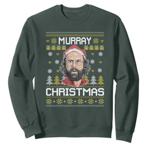 Funny Murray Christmas Sweatshirt Stranger Xmas Things Holiday Movie TS11 Dark Forest Green Print Your Wear