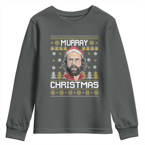 Funny Murray Christmas Youth Sweatshirt Stranger Xmas Things Holiday Movie TS11 Dark Heather Print Your Wear