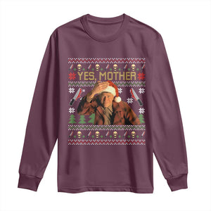 Ed Gein Christmas Long Sleeve Shirt Funny Yes Mother Xmas Serial Killer TS11 Maroon Print Your Wear