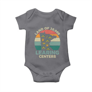 Funny Land Of 10000 Learing Center Baby Onesie Anti Scam Awareness TS11 Charcoal Print Your Wear
