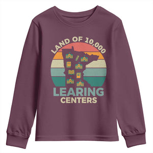 Funny Land Of 10000 Learing Center Youth Sweatshirt Anti Scam Awareness TS11 Maroon Print Your Wear