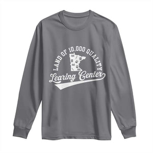 Funny Land Of 10000 Learing Center 2025 Long Sleeve Shirt Anti Scam Awareness School Quote TS11 Charcoal Print Your Wear