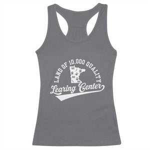 Funny Land Of 10000 Learing Center 2025 Racerback Tank Top Anti Scam Awareness School Quote TS11 Charcoal Print Your Wear