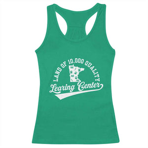 Funny Land Of 10000 Learing Center 2025 Racerback Tank Top Anti Scam Awareness School Quote TS11 Irish Green Print Your Wear