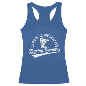 Funny Land Of 10000 Learing Center 2025 Racerback Tank Top Anti Scam Awareness School Quote TS11 Royal Blue Print Your Wear