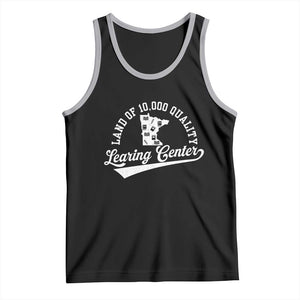 Funny Land Of 10000 Learing Center 2025 Tank Top Anti Scam Awareness School Quote TS11 Black Athletic Heather Print Your Wear