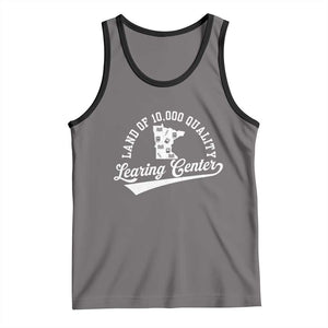 Funny Land Of 10000 Learing Center 2025 Tank Top Anti Scam Awareness School Quote TS11 Deep Heather Black Print Your Wear