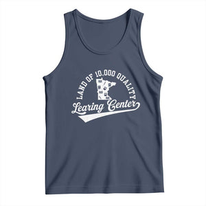 Funny Land Of 10000 Learing Center 2025 Tank Top Anti Scam Awareness School Quote TS11 Navy Print Your Wear