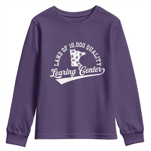 Funny Land Of 10000 Learing Center 2025 Youth Sweatshirt Anti Scam Awareness School Quote TS11 Purple Print Your Wear