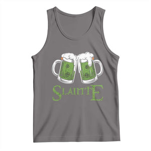 Funny Irish Beer Drinking Tank Top Slainte St Patrick's Day Shamrock Beer Mugs TS11 Deep Heather Print Your Wear