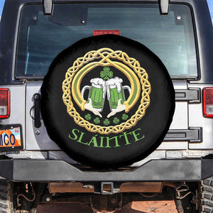 Funny Irish Beer Drinking St Patrick's Day Slainte Spare Tire Cover Claddagh Ring Celtic Shamrock TS11 No hole Black Print Your Wear