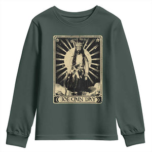 Funny Joe Cain Mardi Gras Youth Sweatshirt Vintage Tarot Card TS11 Dark Forest Green Print Your Wear