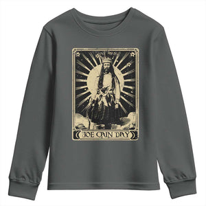 Funny Joe Cain Mardi Gras Youth Sweatshirt Vintage Tarot Card TS11 Dark Heather Print Your Wear