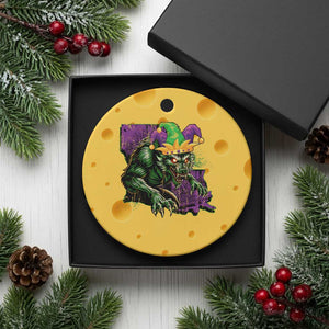 Funny Mardi Gras Rougarou Ceramic Ornament Cryptids Of Louisiana Jester Hat TS11 1pc Yellow Cheese Print Your Wear
