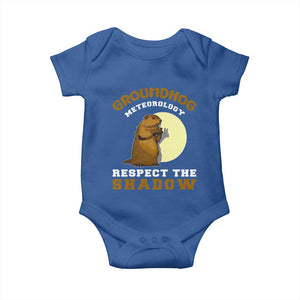 Funny Groundhog Day Baby Onesie Groundhog Meteorology Respect The Shadow TS11 Royal Blue Print Your Wear