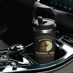 Funny Groundhog Day Flip Straw Tumbler Groundhog Meteorology Respect The Shadow TS11 Print Your Wear