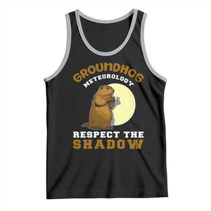 Funny Groundhog Day Tank Top Groundhog Meteorology Respect The Shadow TS11 Black Athletic Heather Print Your Wear