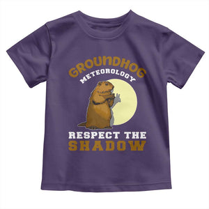 Funny Groundhog Day Toddler T Shirt Groundhog Meteorology Respect The Shadow TS11 Purple Print Your Wear