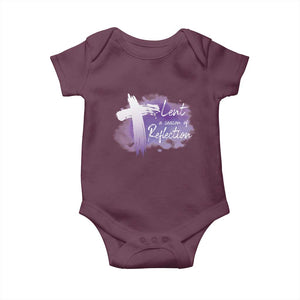 Ash Wednesday Baby Onesie Lent A Season Of Reflection Ashes Cross Christian Religious TS11 Maroon Print Your Wear