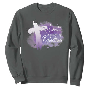 Ash Wednesday Sweatshirt Lent A Season Of Reflection Ashes Cross Christian Religious TS11 Dark Heather Print Your Wear