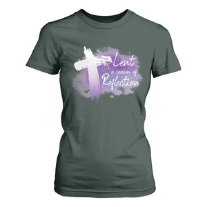 Ash Wednesday T Shirt For Women Lent A Season Of Reflection Ashes Cross Christian Religious TS11 Dark Forest Green Print Your Wear