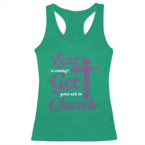 Ash Wednesday Racerback Tank Top Lent Is Coming Get Your Ash To Church Ash Cross TS11 Irish Green Print Your Wear